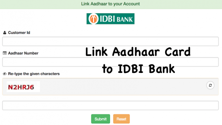 Link Aadhaar Card to IDBI Bank