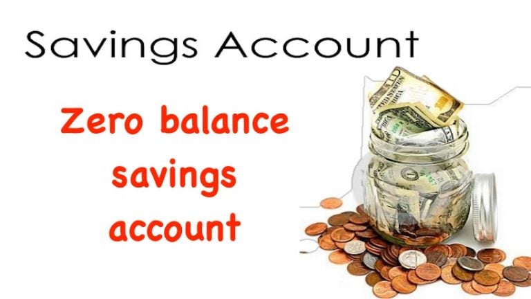 Zero balance savings account