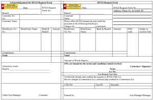 Vijay Bank RTGS Form